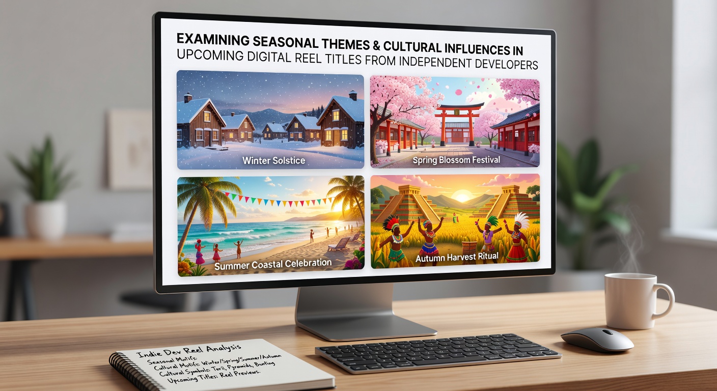 Visual representation of seasonal symbols and cultural motifs integrated into digital reel game interfaces
