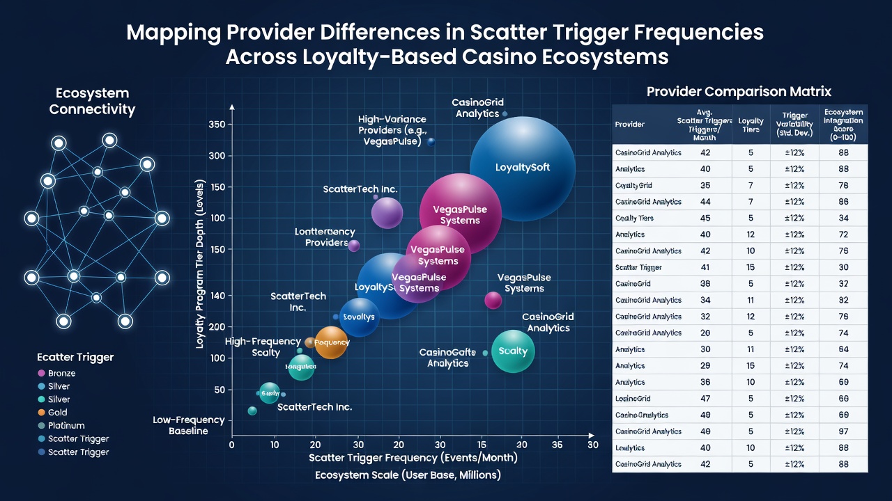 Chart comparing scatter trigger intervals by provider within loyalty tiered casino systems