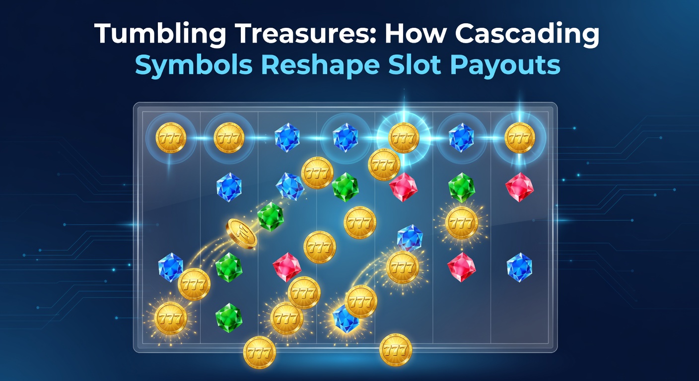 Vibrant slot reels showing cascading symbols exploding and new ones tumbling into place, illustrating chain reaction wins