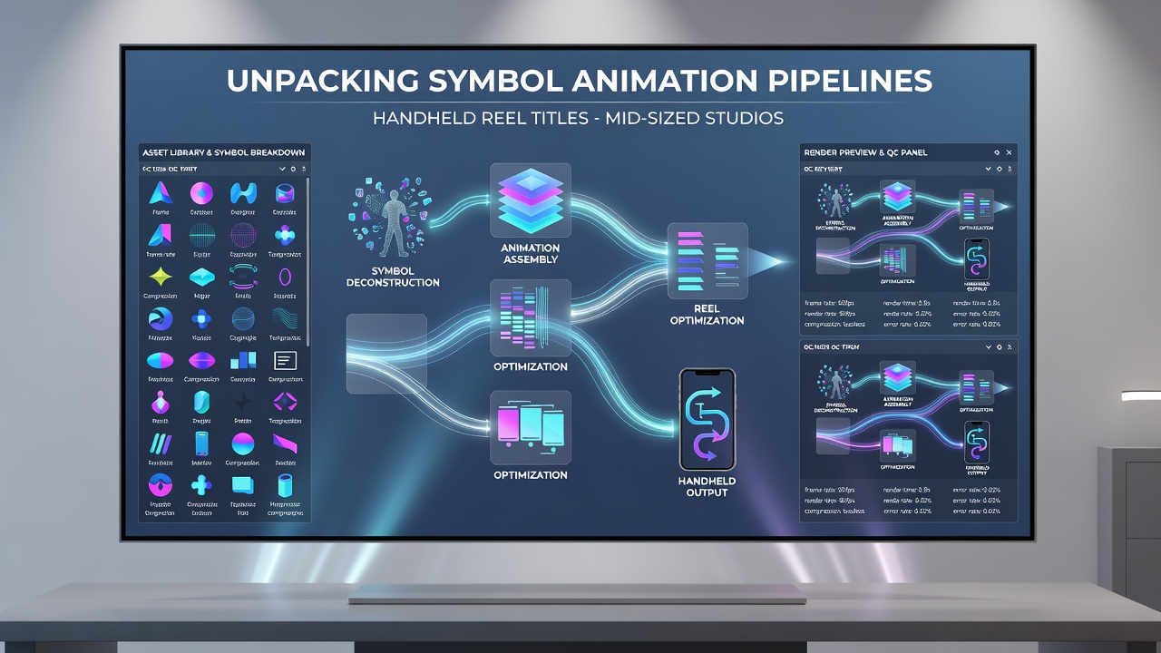 Diagram showing symbol animation workflow stages in mobile slot development pipelines